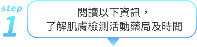 閱讀以下資訊,了解肌膚檢測活動藥局及時間